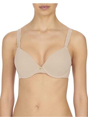 Natori Rose Dream Nude Hazelnut Cafe Lace-Trim Underwire T-Shirt Bra. NWT. 34DDD